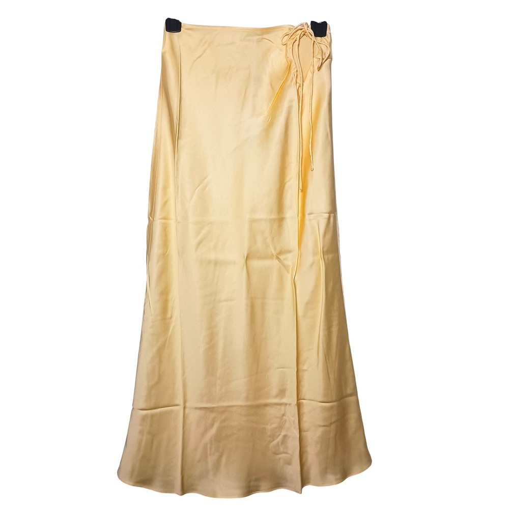 NWT Rumored Kauai Keyhole Banana Yellow Satin Maxi Skirt‎ Size XS
